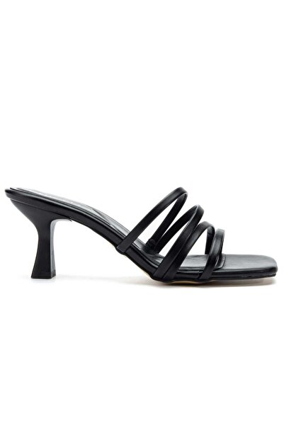 CHICELLA Γυναικείες παντόφλες με κοντό τακούνι Jolie Black