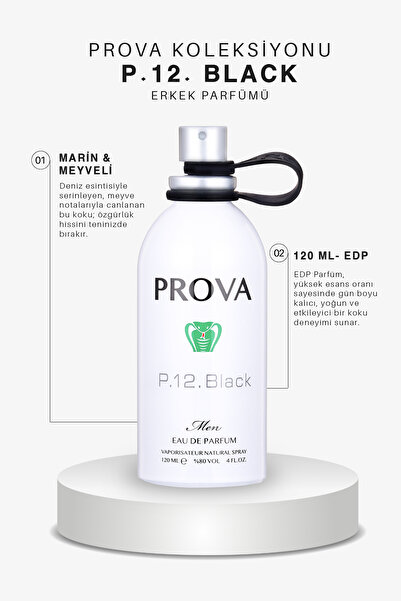 prova P.12. Black Meyveli-Marin Erkek Parfüm 120 ml