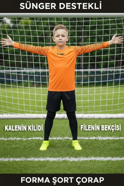 Liggo Sponge Supported Kids Goalkeeper Jersey Shorts Socks Set