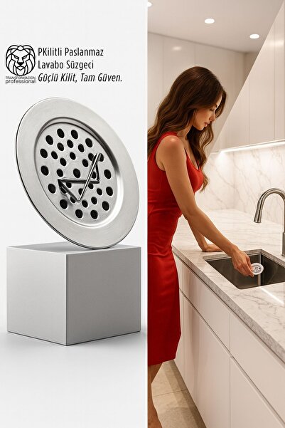 Transformacion Kilitli Paslanmaz Lavabo Süzgeci - Akıllı Tahliye ve Tam Süzme...