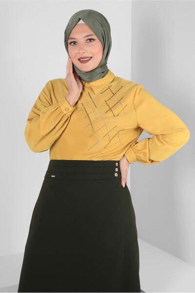 Alvina تونيك مقاس كبير بتفاصيل حجرية 20236