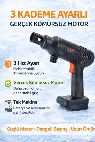 okaoda XC3820PRO fırçasız üç hızlı ayarlanabilir araba yıkama tabancası makin...