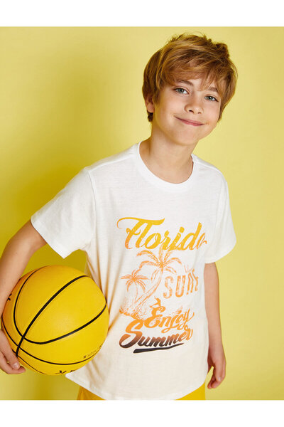 Koton Αγορικό μπλουζάκι εκρού