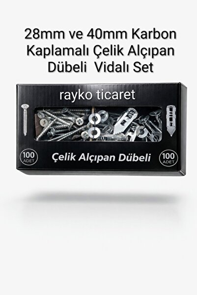 ATG Rayko - 80 Parça 40 Adet 28 mm Çelik Alçıpan Dübeli+40×40 Vida | Paslanma...