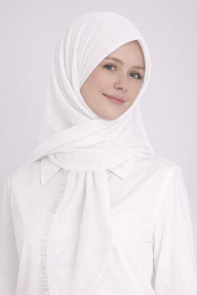 Merve Nayir Biela bavlnená šatka na písanie, obyčajná šatka, bavlnená šatka b...