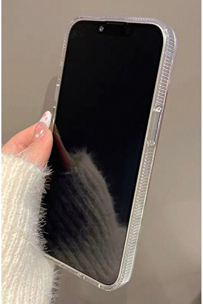 EDELFU iPhone 11 için Titanyum Renk Tüy Desenli Yanları Silikon Darbeye Dayanıklı Telefon Kılıfı