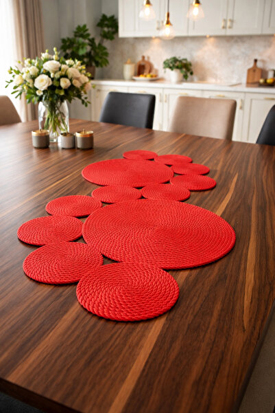 Naspar عداء أحمر / طاولة / غطاء طاولة القهوة لغرفة المعيشة (75 × 34)