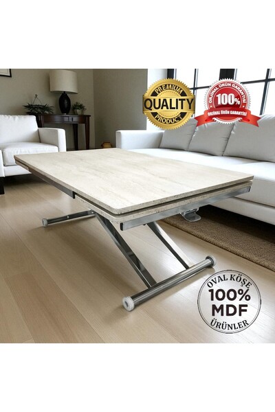 SEHPAM AKILLI Yan Baştan Açılır Akıllı Yemek Masası Oval Mdf Tabla Alt Mekani...