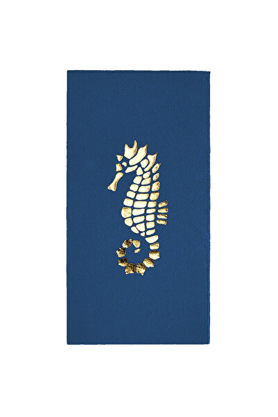 Story مناديل ورقية ملونة باللون الأزرق الداكن مقاس 40 × 40 سم، مزينة بنمط الح...