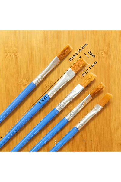 Choice Blue 10Pcs Painting Brushes Set Art Round Flat Hair Nylon Hair Paint B...