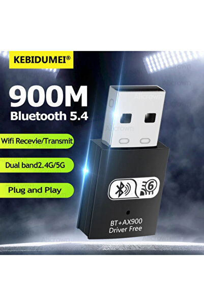 Kebidumei محول واي فاي 6 وبلوتوث 5.4 AX900 USB ثنائي النطاق 2.4 جيجاهرتز و5 ج...