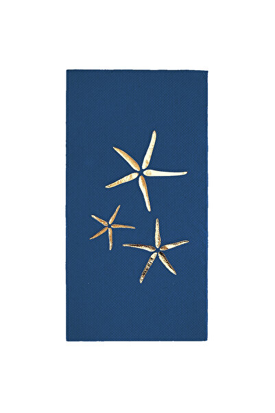 Story 40X40 cm Gold Foil Sea Stars Marine Patterned 16-Piece 1/8 Fold Navy Bl...