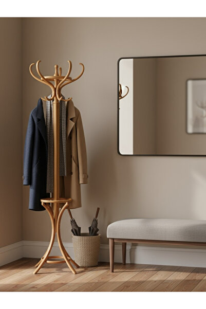 KleinHaus Furniture Ahşap Askılık - Tonet Ayaklı Askılık 6'li - Ceket Elbise ...