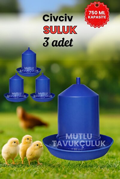 MUTLU TAVUKÇULUK 3 Adet Civciv Askılı Suluk 750 ml Güvercin Suluğu Sultan Hab...