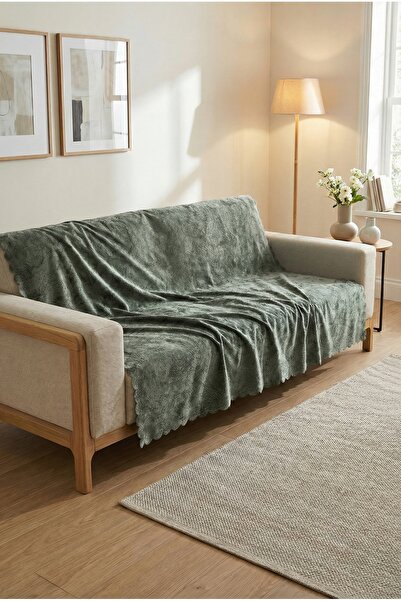 turkanlarhome غطاء أريكة سرير قابل للتحويل من القماش المخملي بنمط عروق كاكي م...