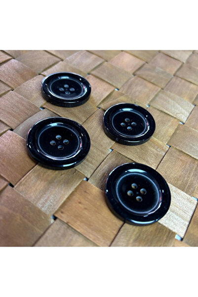 BİGÜMEX Trench Coat Button Black 10 Pieces 44 Size (28mm)