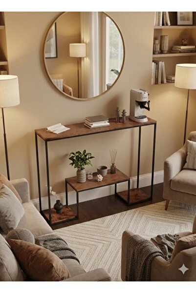 EXPERT طاولة كونسول ثلاثية الطبقات مع رف تخزين - تصميم عصري للمدخل وغرفة المعيشة