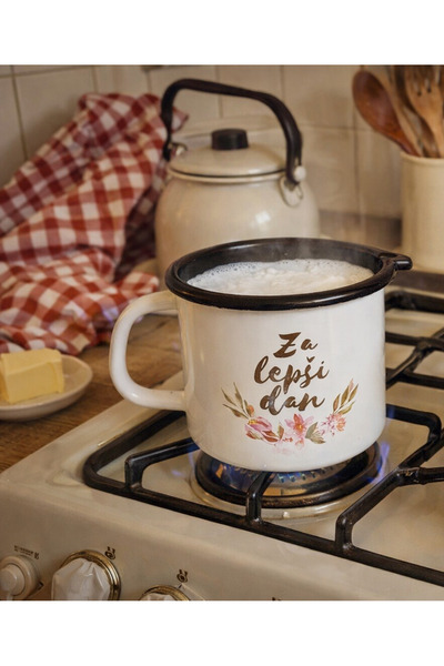 EBRULİEMAYE Vintage Emaye Sütlük Sosluk 1,5 litre Yumurta Haşlama Kabı