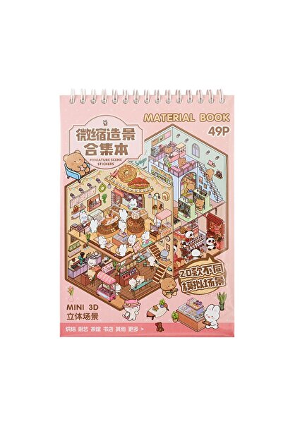 Choice Style 2 3D Cabin Scene Stickers Book Visual Stacking Cartoon Miniature...