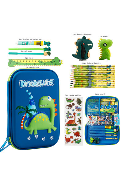 Choice مجموعة أدوات مكتبية زرقاء مكونة من 26 قطعة، تتضمن حافظة أقلام بتصميم د...