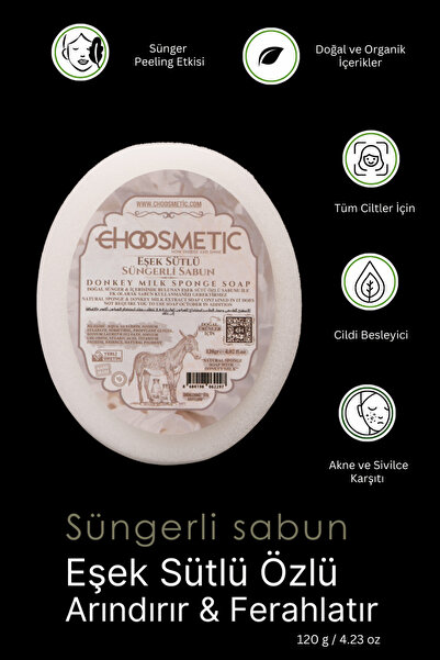 aktürk osmanli sabuni Eşek Sütlü Banyo Süngerli Sabun