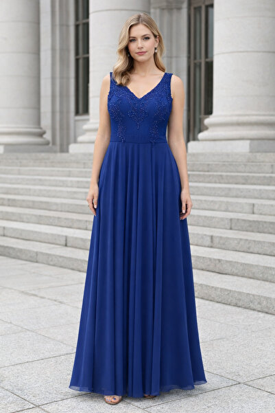 Saygın Kadın Taşlı Kloş Kesim Abiye