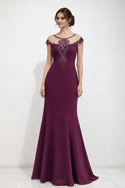 Saygın Kadın Taşlı Balık Kesim Abiye