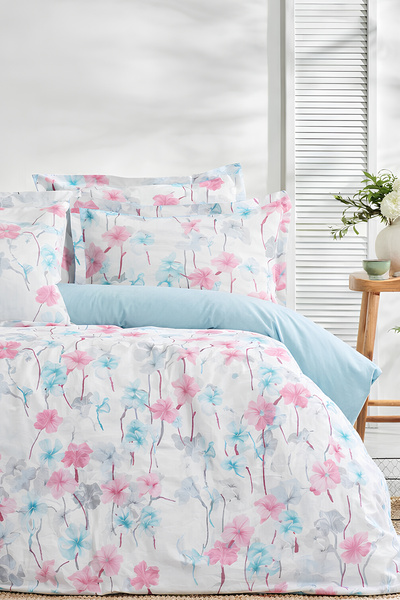 İQON طقم غطاء لحاف ملاءمة مطاطية مفرد ZAMBAK TURQUOISE