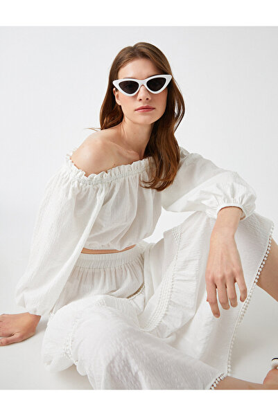 Koton Μπλούζα με μακρύ μανίκι με ανοιχτό ώμο