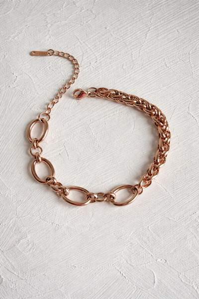 Owentis Çelik Rose Gold Çift Form Thorne Bileklik -kararma yapmaz-
