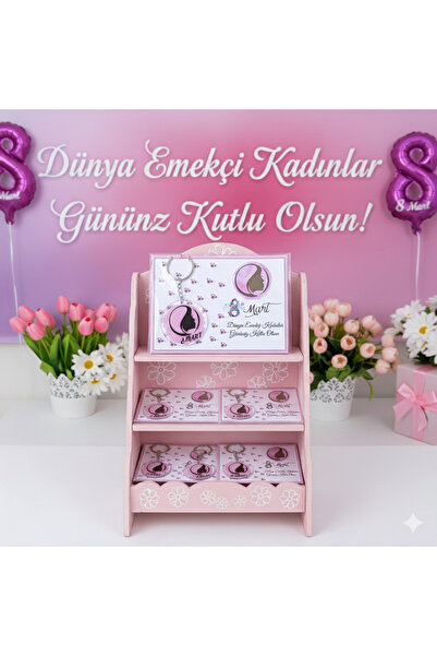 ORGANİZASYON HEDİYEM 10 قطع 8 مارس هدية يوم المرأة العالمي بطاقة سلسلة مفاتيح...