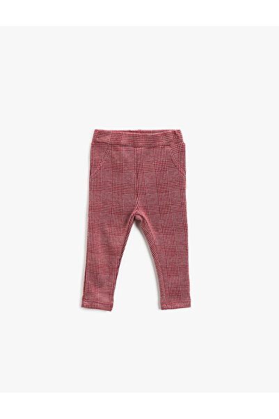 Koton Baby Girl Red Plaid Tights 2KMG47994OK
