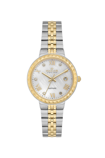 Nacar Sapphire Glass Silver - Gold Women's Wristwatch Nc34-39B716-Csms