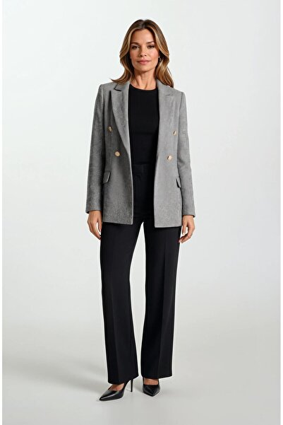 Spazio Drusolina Klasik Yaka Kapaklı Cepli Blazer Ceket SİYAH