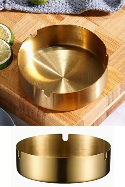 Kitchen Beauty Gold Metal Küllük – Portatif ve Modern Tasarım, Şık Gold Kül T...