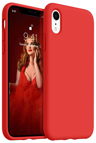 Marselit iphone XR Uyumlu Premium Lansman Liquid Silikon Kılıf İçi Kadife-Kır...