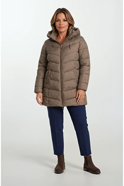 Spazio Primillo Nordic Uzun Kapüşonlu Şişme Mont HAKİ