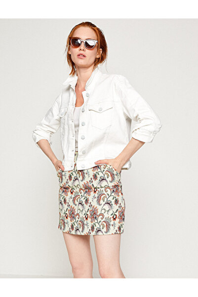 Koton Γυναικεία φούστα με σχέδιο εκρού 8YAK72758RW