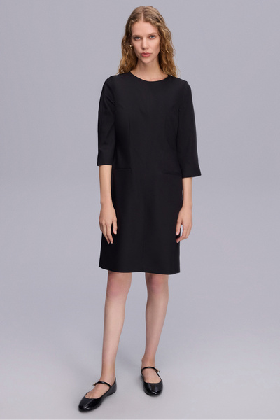 Naramaxx Truvakar Kol Fleto Cepli Siyah Elbise