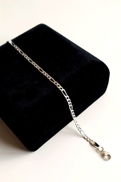 Piraye Silver 925 Ayar Gümüş 4 Mm Figaro Bileklik