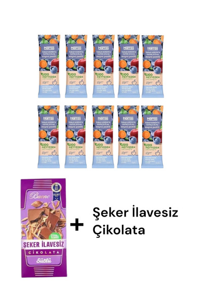 Harras Vegan meyve pestili yaban mersini ve havuç ve elma 14gr X 10 Adet