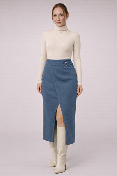 Cherry Lane Fusta creion pentru femei, cu detaliu inelat, cu detaliu de tip c...