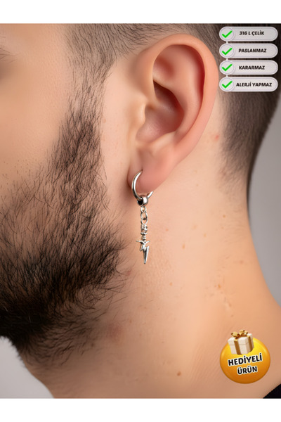 Piercing Market Steel & Silver ذكر للجنسين الصلب والمجوهرات هوب استرخى نموذج ...