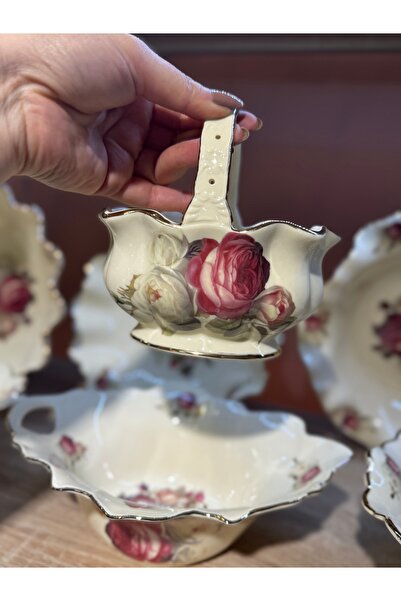 hediye وعاء سكر من البورسلين على شكل وردة من إستيرهومديكور، قطعة واحدة