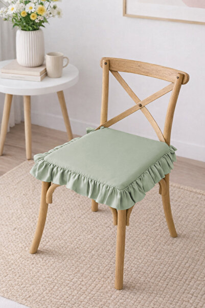 RİTMOHOME Pernă pentru scaun nordic cu volane, vintage, rustică, boemă, cu re...