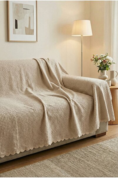 turkanlarhome Husă pentru scaun cu textura moale, cu bază anti-alunecare, bej...