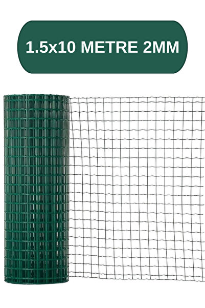 NVT YAPI İNŞAAT 1.5X10 METRE Puntalı Yeşil Tel 50x50 Gözaralıklı 2.mm Kalınlı...