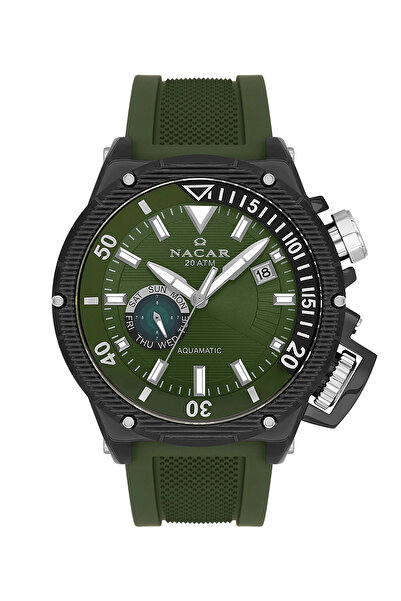 Nacar ساعة يد يوسف ديكيت إصدار - زجاج ياقوتي رياضي أخضر للرجال NC07-290699-BNS6