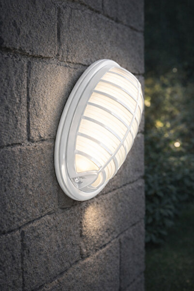 Dila’s home Horoz Electric Aqua Nemliyer Kafesli Aplik, Beyaz, Anti Shock Gla...