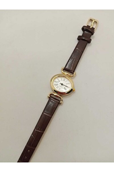 LA BOSS Minimal Oval Design - Dark Brown Color Band - Roman Numeral Dial - Wo...